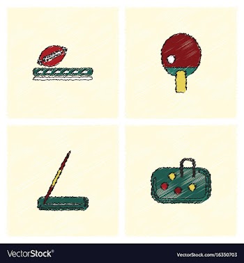 Collection of olympic games in hatching style vector image