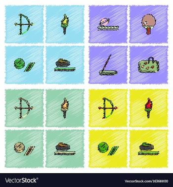 Collection of olympic games in hatching style vector image