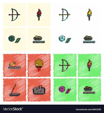 Collection of olympic games in hatching style vector image