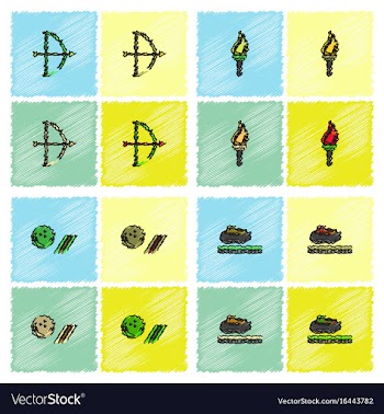 Collection of olympic games in hatching style vector image