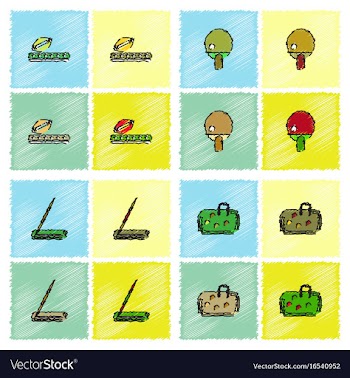Collection of olympic games in hatching style vector image