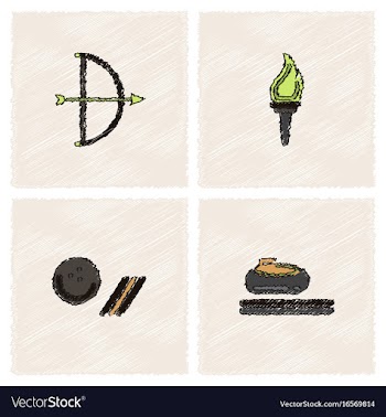 Collection of olympic games in hatching style vector image