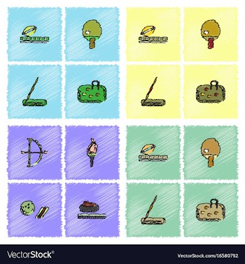 Collection of olympic games in hatching style vector image