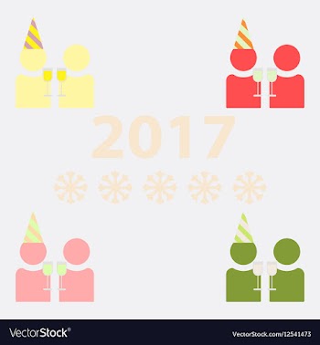 Collection of people celebrating christmas vector image