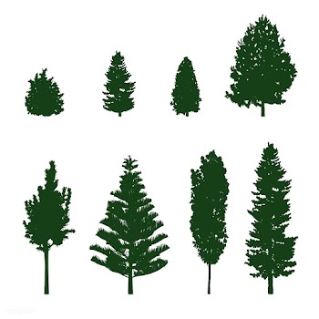 Collection of pine tree silhouettes vector | Free stock vector - 488628