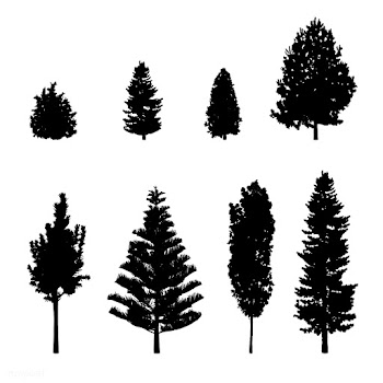 Collection of pine tree silhouettes vector | Free stock vector - 488638