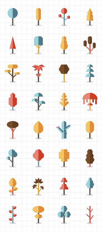 Collection of plants and tree vectors | Free stock vector - 250385