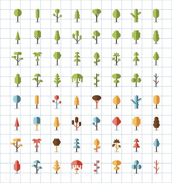 Collection of plants and tree vectors | Free stock vector - 250393