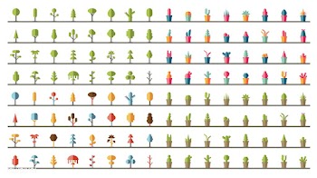 Collection of plants and tree vectors | Free stock vector - 250397