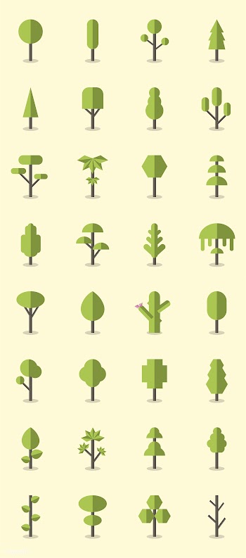 Collection of plants and tree vectors | Free stock vector - 250403