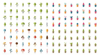 Collection of plants and tree vectors | Free stock vector - 250410