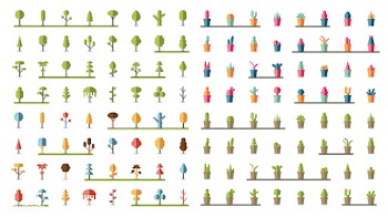 Collection of plants and tree vectors | Free stock vector - 250411