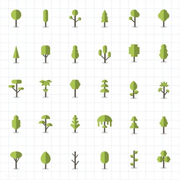 Collection of plants and tree vectors | Free stock vector - 250423