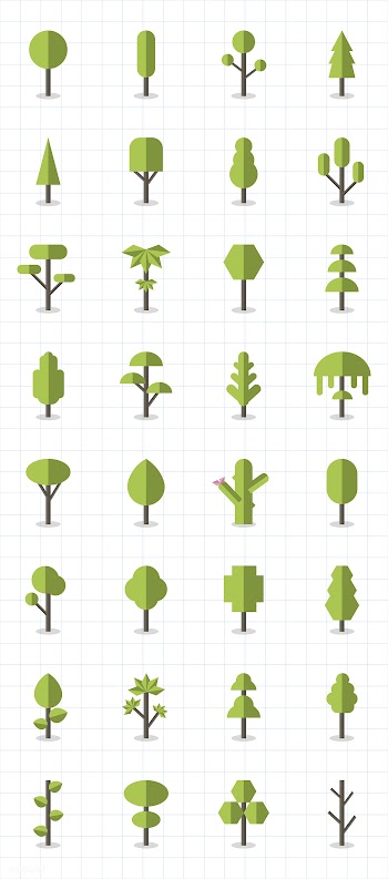Collection of plants and tree vectors | Free stock vector - 250424
