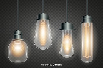 Collection of realistic light bulbs Free Vector