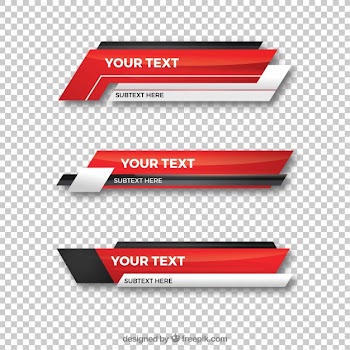 Collection of red lower third Free Vector