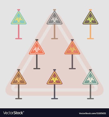 Collection of road sign with an radioactive symbol vector image