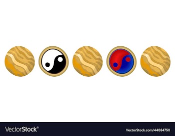 collection of round mascots yin yang