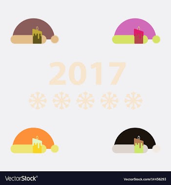 Collection of santa hat santa vector image