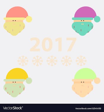 Collection of Santa head Santa vector image