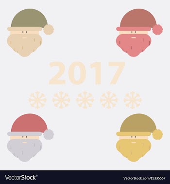 Collection of santa head santa vector image