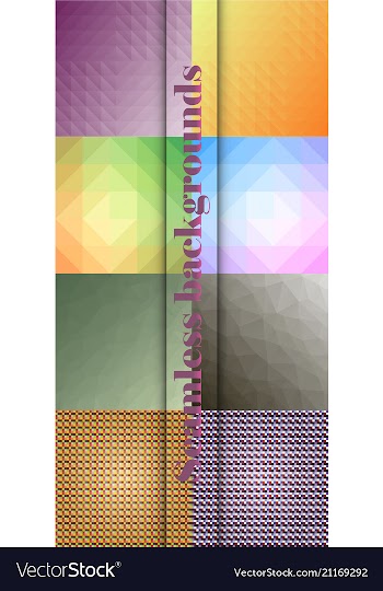 Collection of seamless ornametal patterns vector image