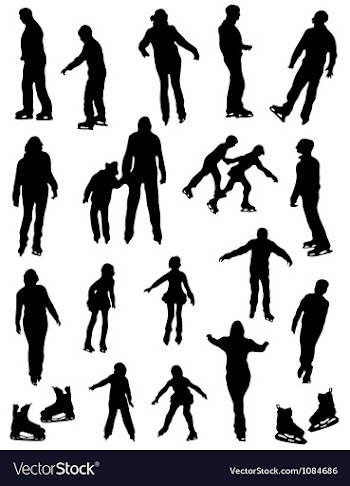 Collection of silhouettes of people on the fads vector image