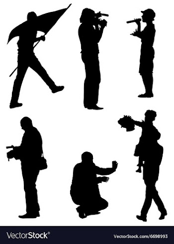 Collection of silhouettes of people vector image