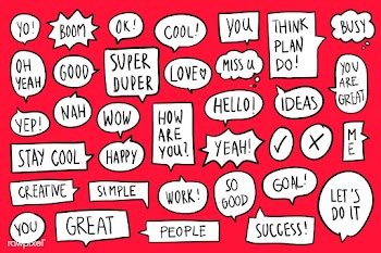 Collection of speech bubbles on red backgroun.. | Free stock vector - 463936