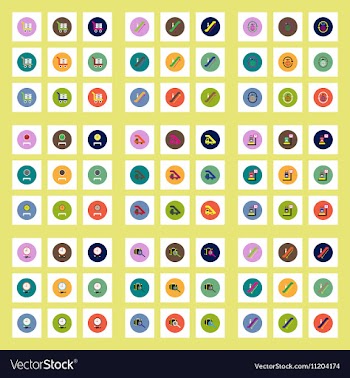 Collection of stylish icons in colorful vector image