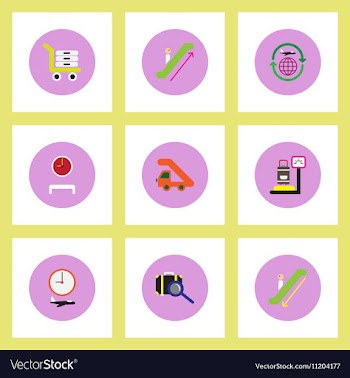 Collection of stylish icons in colorful vector image