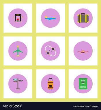 Collection of stylish icons in colorful vector image