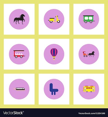 Collection of stylish icons in colorful vector image