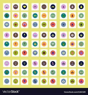 Collection of stylish icons in colorful vector image
