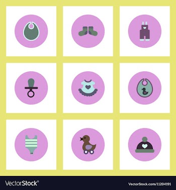 Collection of stylish icons in colorful vector image