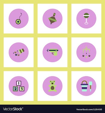 Collection of stylish icons in colorful vector image
