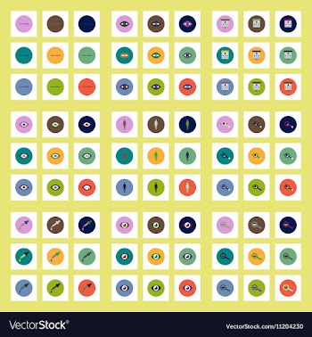 Collection of stylish icons in colorful vector image