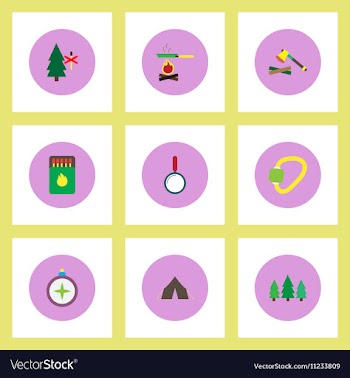 Collection of stylish icons in colorful vector image