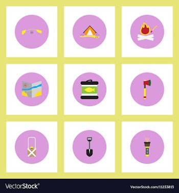 Collection of stylish icons in colorful vector image