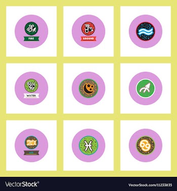 Collection of stylish icons in colorful vector image