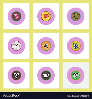 Collection of stylish icons in colorful vector image