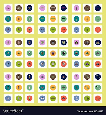 Collection of stylish icons in colorful vector image