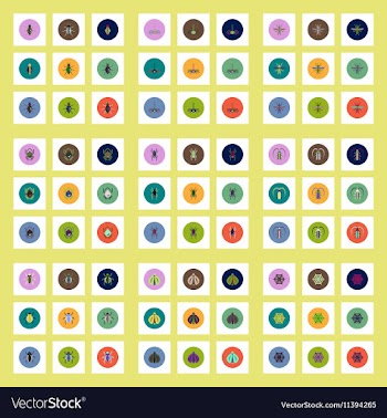 Collection of stylish icons in colorful vector image