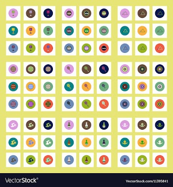 Collection of stylish icons in colorful vector image