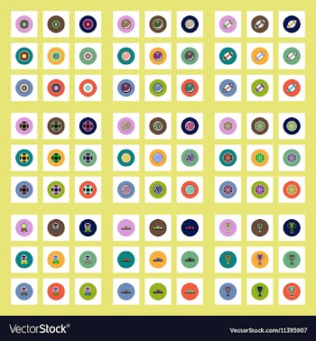 Collection of stylish icons in colorful vector image