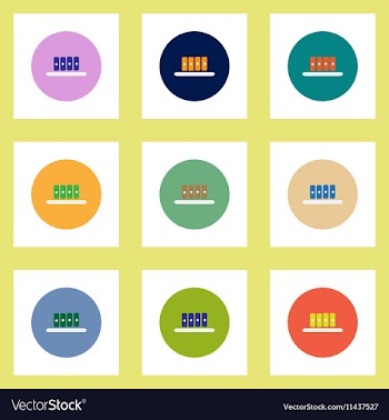Collection of stylish icons in colorful vector image