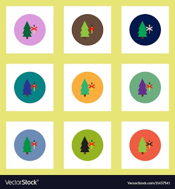 Collection of stylish icons in colorful vector image
