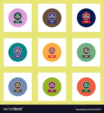 Collection of stylish icons in colorful vector image