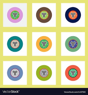 Collection of stylish icons in colorful vector image