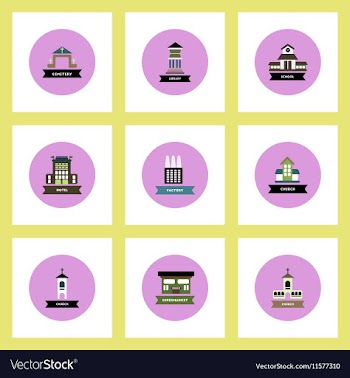 Collection of stylish icons in colorful vector image